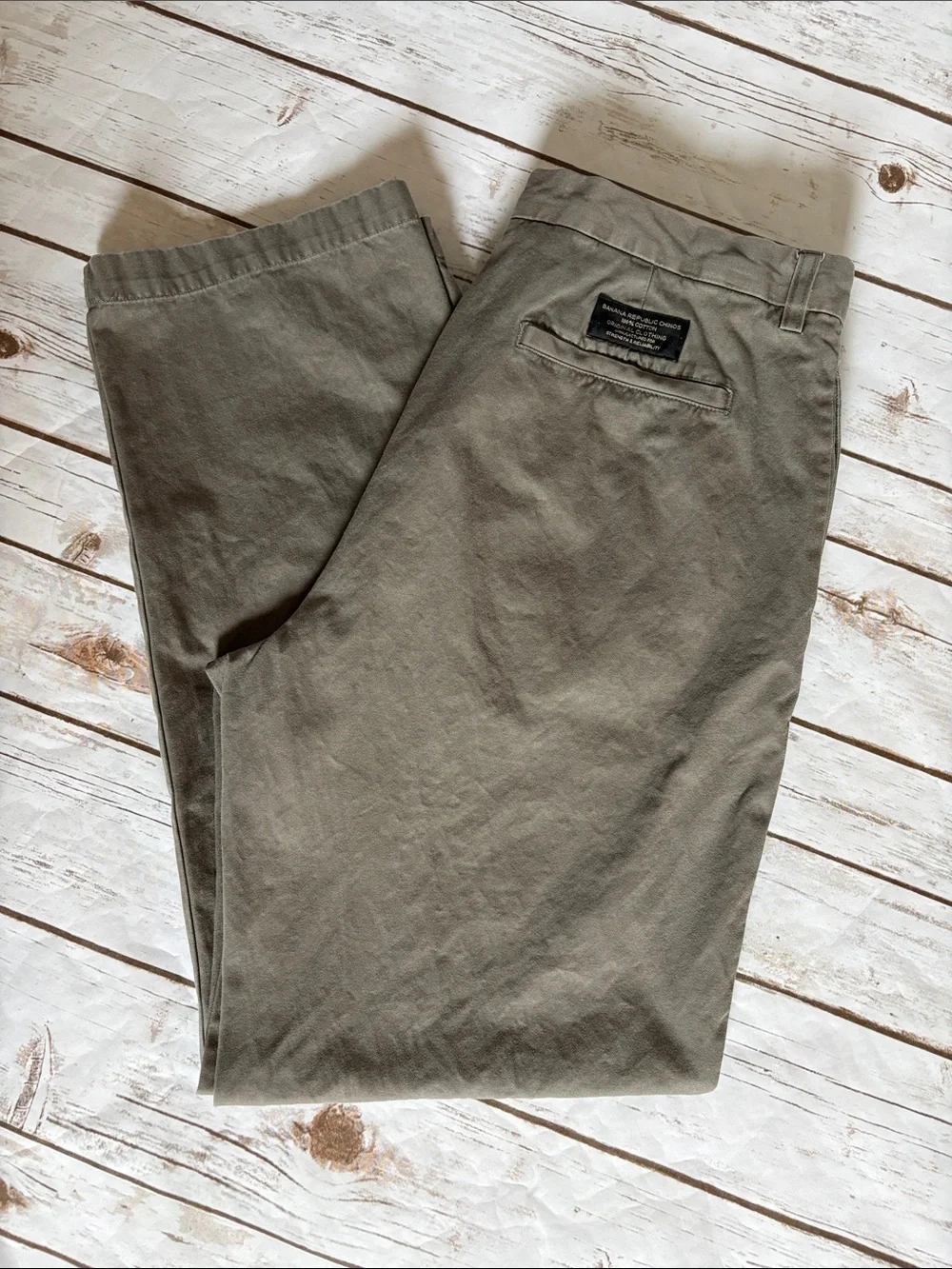 Banana Republic Olive Gavin Chino Pants - Men's Straight Fit